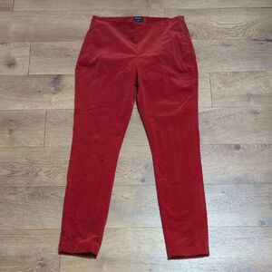 J. Peterman Corduroy Stretchy Rusty Brown Side Zip Pants sz 6